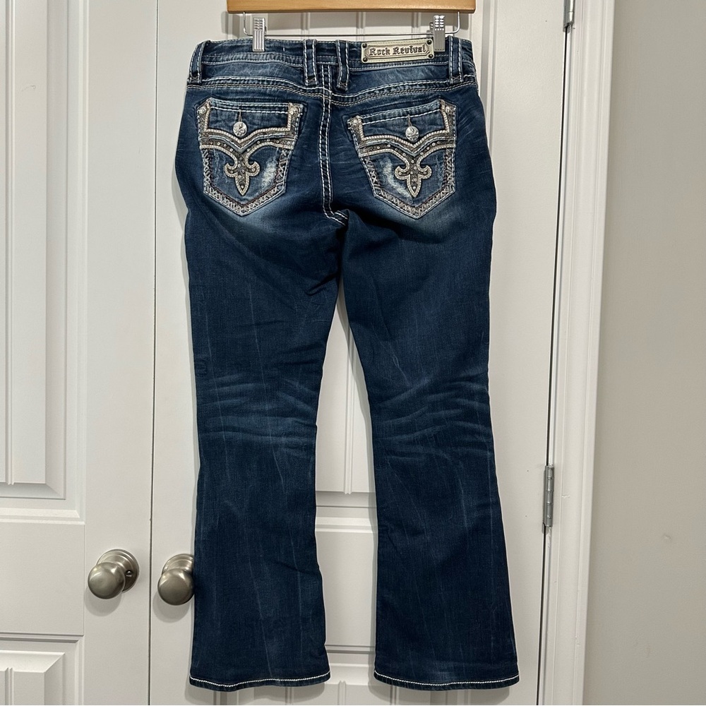 Rock Revival Dark Blue Flare Jeans - Picture 3 of 7